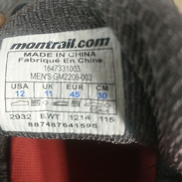 Montrail Men’s SZ 12 Hiking Shoes GM2208-003. Condition is Pre-owned. - Picture 3 of 8